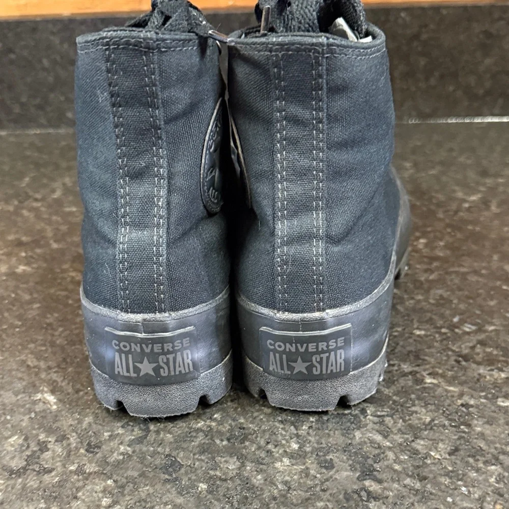 Converse All-star Black on Black Lugged Sole High Tops - Size 7.5 - Picture 5 of 6
